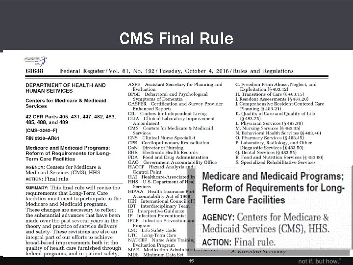 CMS Final Rule 15 