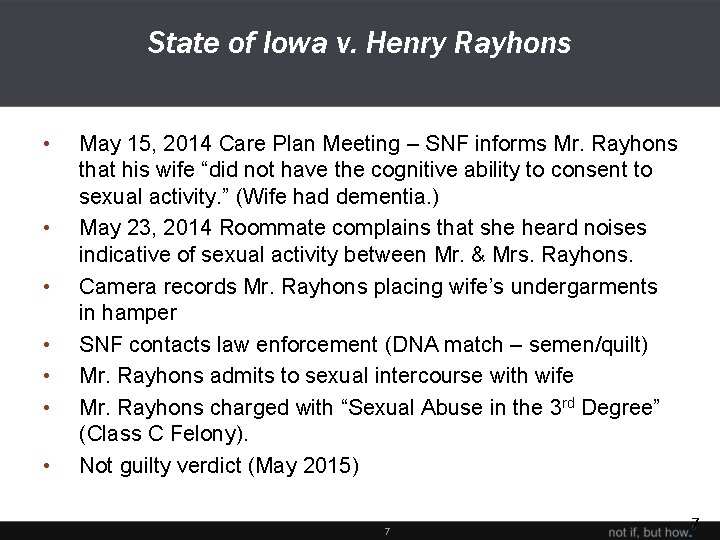 State of Iowa v. Henry Rayhons • • May 15, 2014 Care Plan Meeting