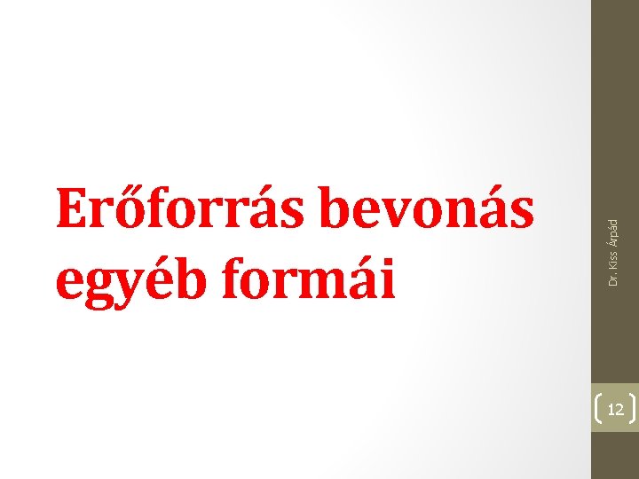 Dr. Kiss Árpád Erőforrás bevonás egyéb formái 12 