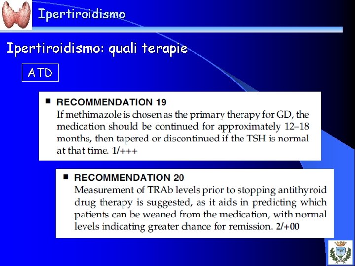 Ipertiroidismo: quali terapie ATD 
