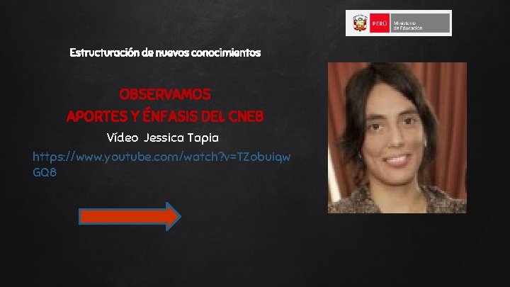 Estructuración de nuevos conocimientos OBSERVAMOS APORTES Y ÉNFASIS DEL CNEB Vídeo Jessica Tapia https: