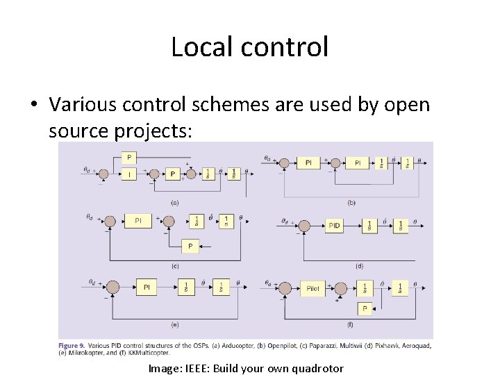 Local control • Various control schemes are used by open source projects: Image: IEEE: