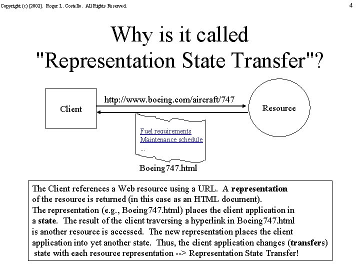 4 Copyright (c) [2002]. Roger L. Costello. All Rights Reserved. Why is it called