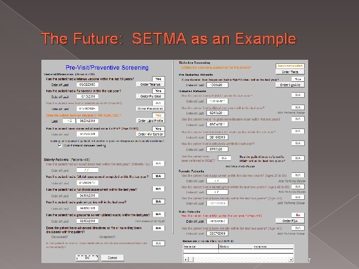 The Future: SETMA as an Example 37 