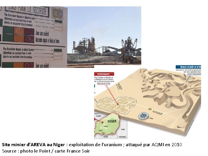 Site minier d’AREVA au Niger : exploitation de l’uranium ; attaqué par AQMI en