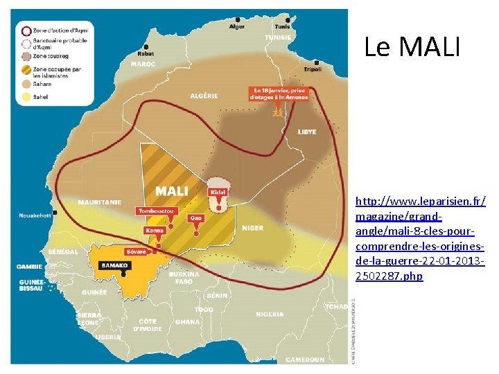 Le MALI http: //www. leparisien. fr/ magazine/grandangle/mali-8 -cles-pourcomprendre-les-originesde-la-guerre-22 -01 -20132502287. php 