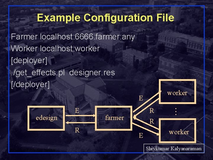 Example Configuration File Farmer localhost: 6666: farmer: any Worker localhost: worker [deployer]. /get_effects. pl