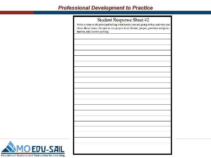 Professional Development to Practice 