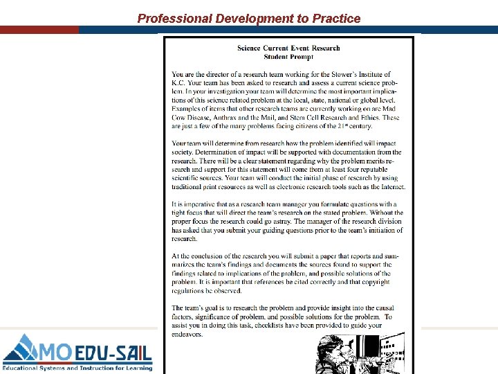 Professional Development to Practice 