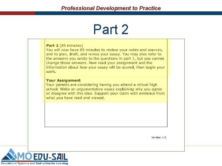 Professional Development to Practice Part 2 