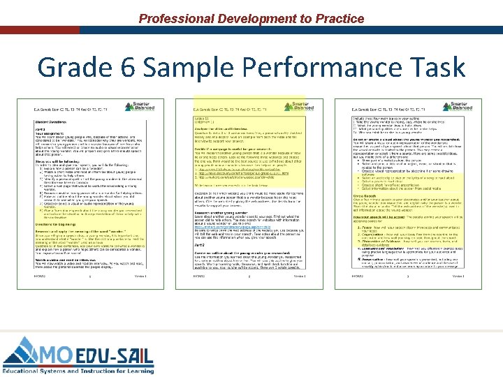 Professional Development to Practice Grade 6 Sample Performance Task 
