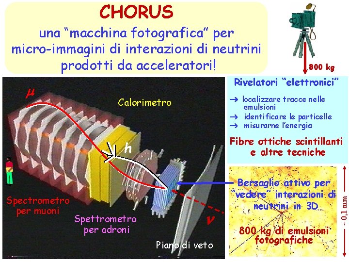 CHORUS una “macchina fotografica” per micro-immagini di interazioni di neutrini prodotti da acceleratori! Rivelatori
