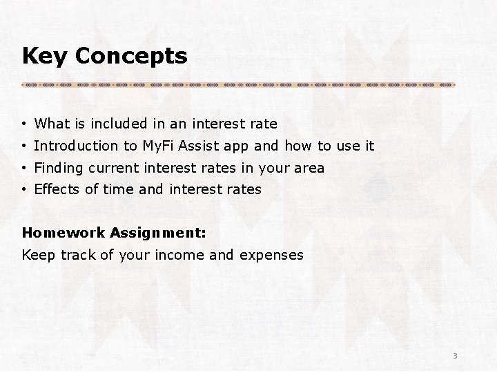 Key Concepts • What is included in an interest rate • Introduction to My.