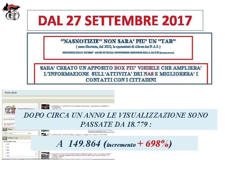 DAL 27 SETTEMBRE 2017 "NASNOTIZIE" NON SARA' PIU' UN "TAB" ( sono illustrate, dal