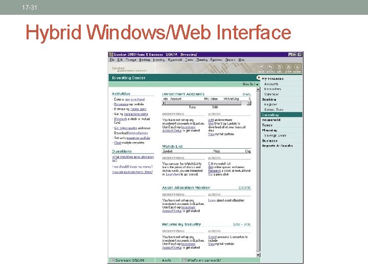 17 -31 Hybrid Windows/Web Interface 17 -31 Hybrid Windows/Web Interface