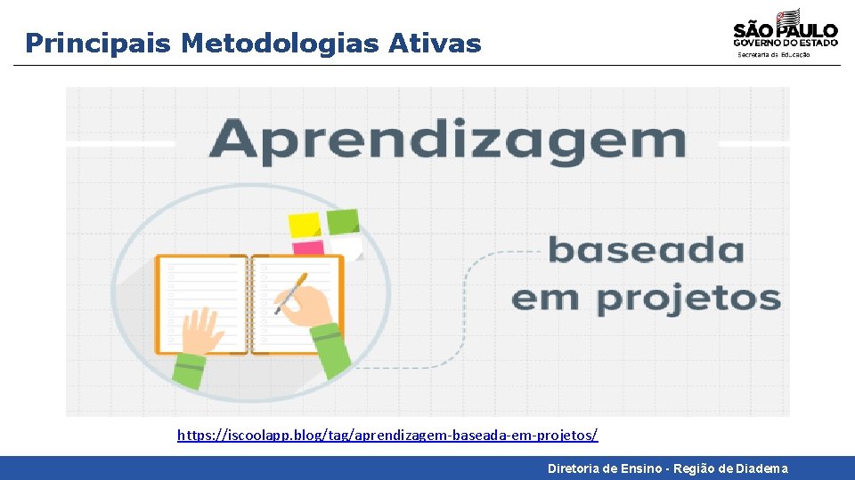 Principais Metodologias Ativas https: //iscoolapp. blog/tag/aprendizagem-baseada-em-projetos/ Diretoria de Ensino - Região de Diadema 