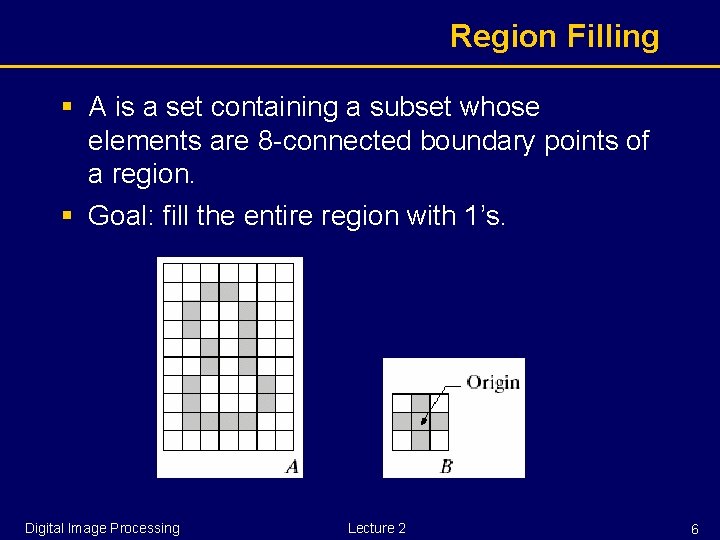 Region Filling § A is a set containing a subset whose elements are 8