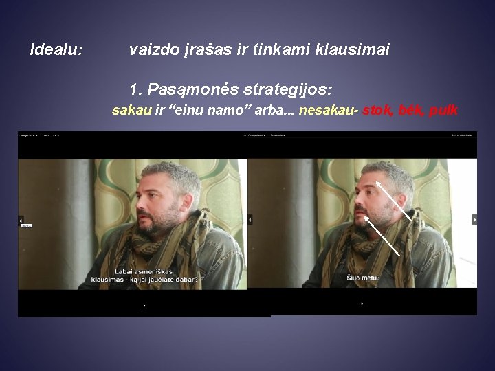 Idealu: vaizdo įrašas ir tinkami klausimai 1. Pasąmonės strategijos: sakau ir “einu namo” arba.