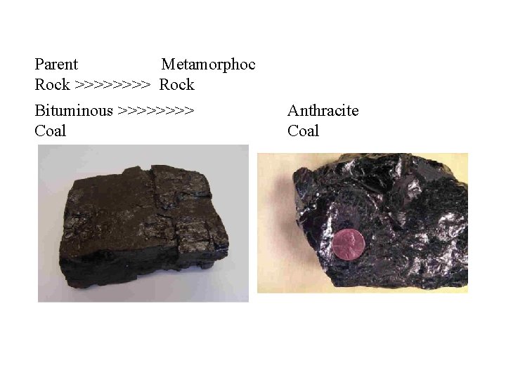 Parent Metamorphoc Rock >>>> Rock Bituminous >>>> Coal Anthracite Coal 