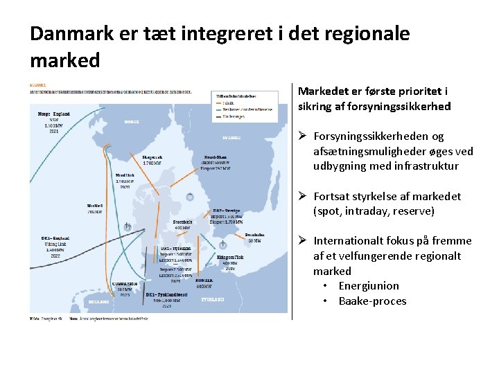 Danmark er tæt integreret i det regionale marked Markedet er første prioritet i sikring