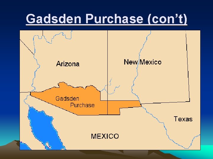 Gadsden Purchase (con’t) 