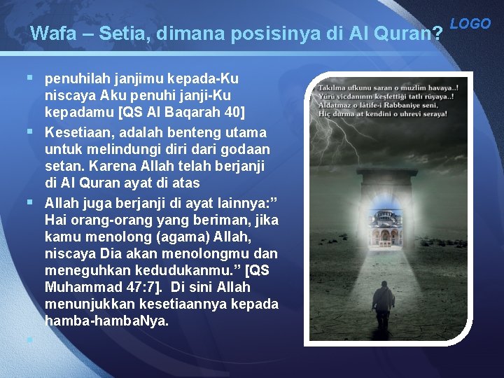 Wafa – Setia, dimana posisinya di Al Quran? § penuhilah janjimu kepada-Ku niscaya Aku