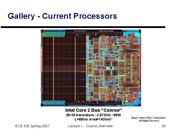 Gallery - Current Processors Intel Core 2 Duo “Conroe” 291 M transistors / 2.