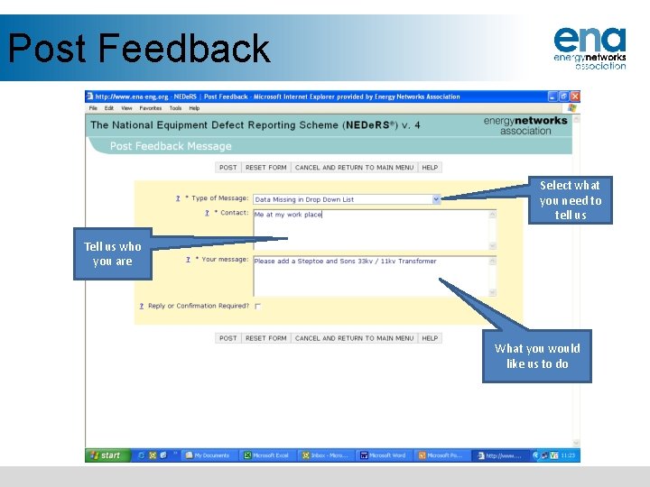 Post Feedback Select what you need to tell us Tell us who you are