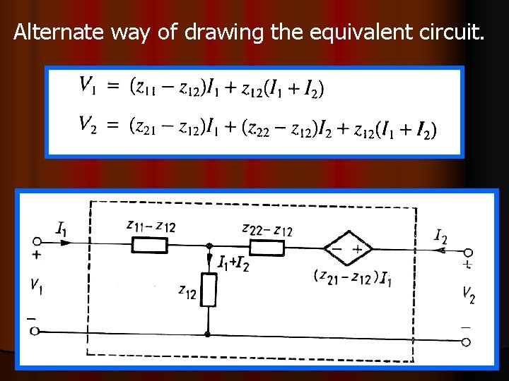 Alternate way of drawing the equivalent circuit. 30������� 2021 30������� Two-Port Network-1 14 