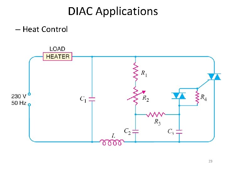 DIAC Applications – Heat Control 23 
