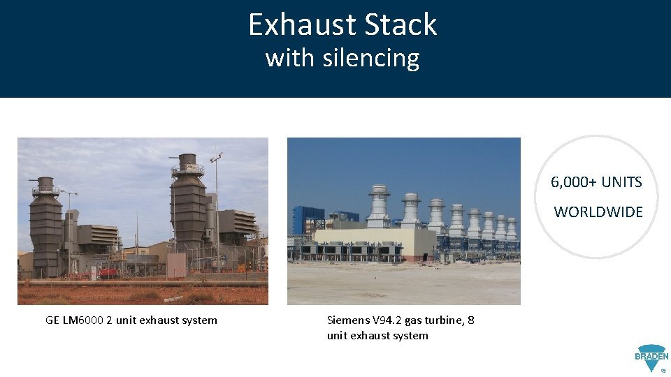 Exhaust Stack with silencing 6, 000+ UNITS WORLDWIDE GE LM 6000 2 unit exhaust