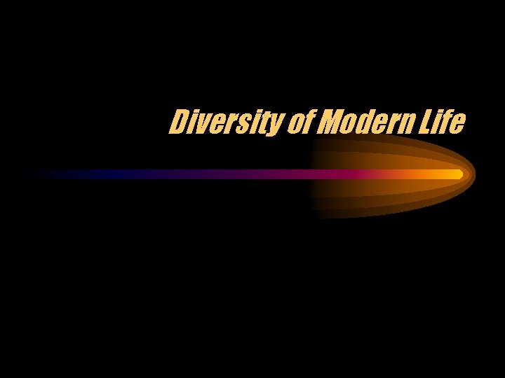 Diversity of Modern Life 