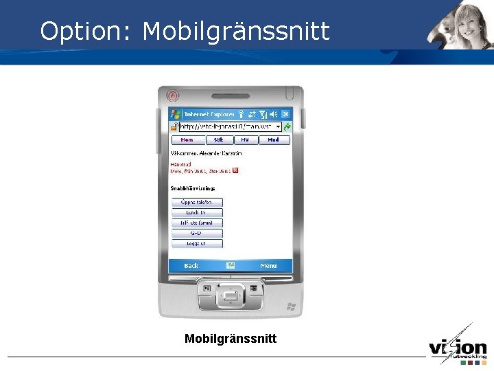 Option: Mobilgränssnitt 