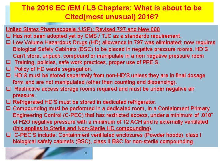 The 2016 EC /EM / LS Chapters: What is about to be Cited(most unusual)