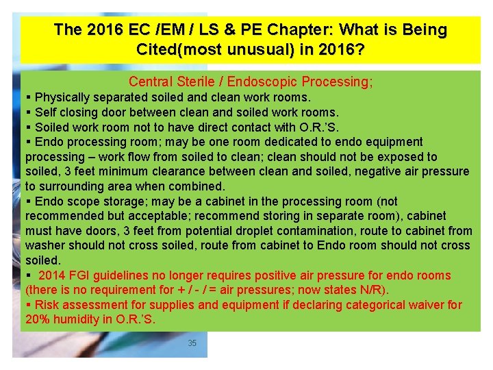 The 2016 EC /EM / LS & PE Chapter: What is Being Cited(most unusual)