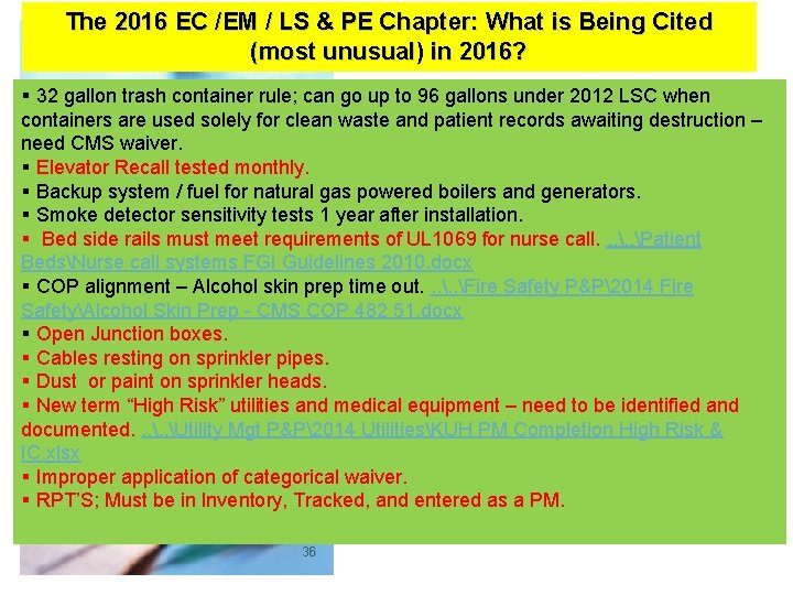 The 2016 EC /EM / LS & PE Chapter: What is Being Cited (most