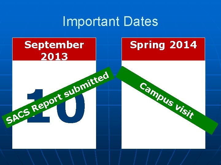 Important Dates September 2013 10 bm S S C A u s rt o