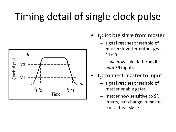 Timing detail of single clock pulse • t 1: isolate slave from master –
