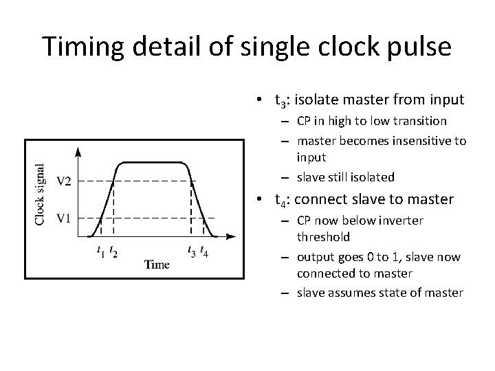 Timing detail of single clock pulse • t 3: isolate master from input –