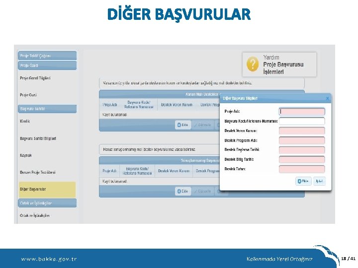 DİĞER BAŞVURULAR 18 / 41 