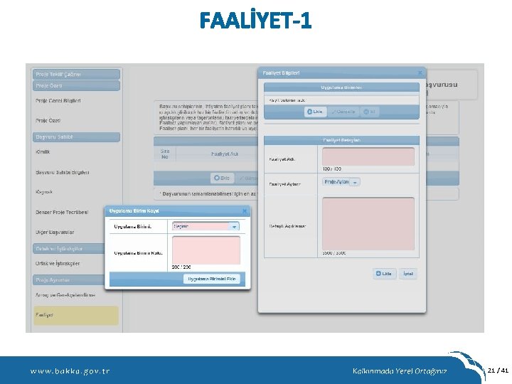 FAALİYET-1 21 / 41 