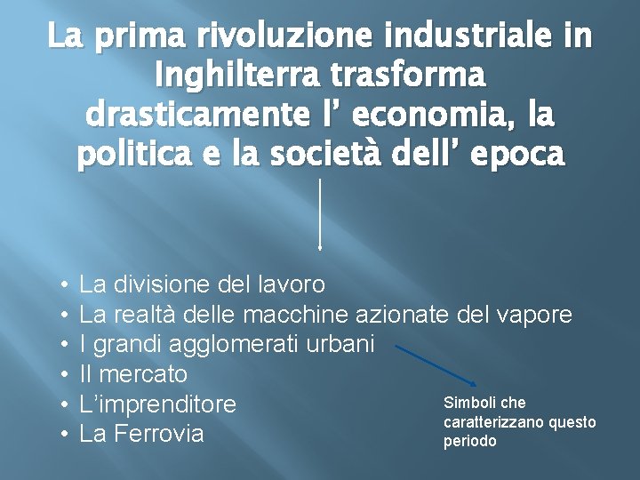 La prima rivoluzione industriale in Inghilterra trasforma drasticamente l’ economia, la politica e la