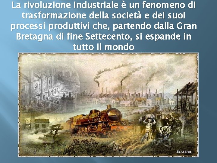 La rivoluzione Industriale è un fenomeno di trasformazione della società e dei suoi processi