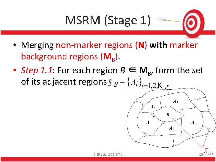 MSRM (Stage 1) • Merging non-marker regions (N) with marker background regions (MB). •