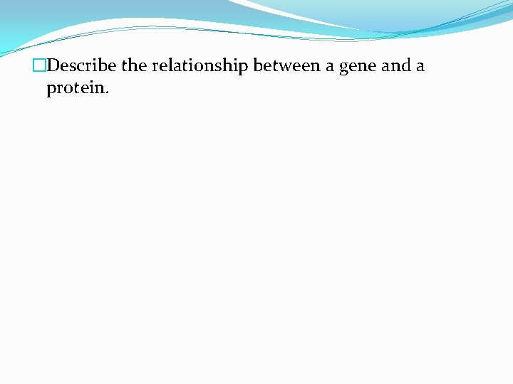 �Describe the relationship between a gene and a protein. 