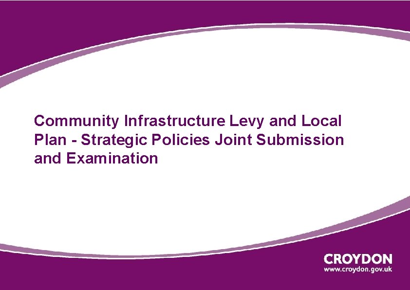 Community Infrastructure Levy and Local Plan - Strategic Policies Joint Submission and Examination 