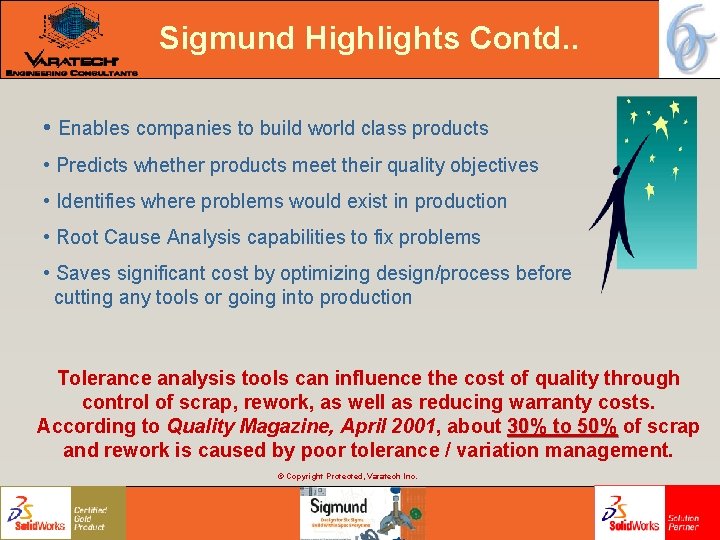 Sigmund Highlights Contd. . • Enables companies to build world class products • Predicts Sigmund Highlights Contd. . • Enables companies to build world class products • Predicts