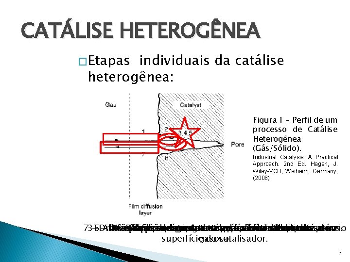 CATÁLISE HETEROGÊNEA � Etapas individuais da catálise heterogênea: Figura 1 – Perfil de um