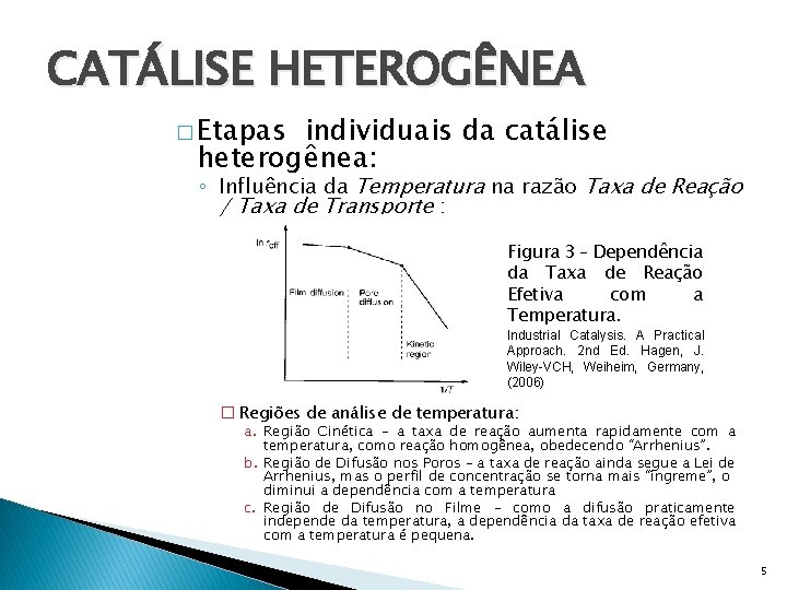 CATÁLISE HETEROGÊNEA � Etapas individuais da catálise heterogênea: ◦ Influência da Temperatura na razão