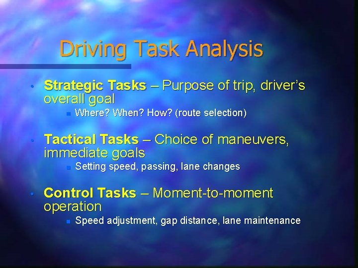 Transportation Human Factors Psychology Dr Steve Background Statistics